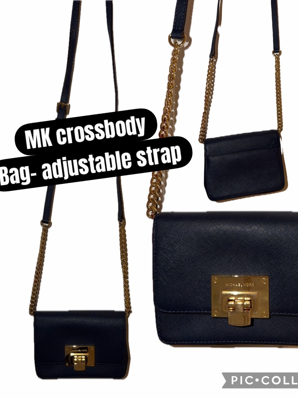 Michael Kors Navy Crossbody with Gold-Tone Hardware